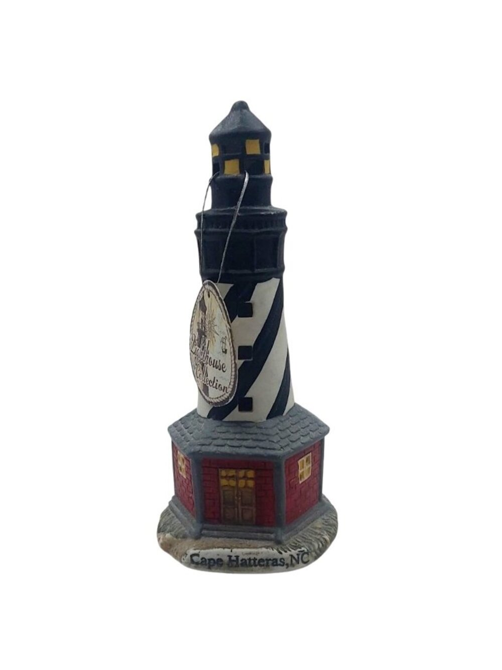 Cape Hatteras NC Porcelain Lighthouse Lighted Figurine Lamp Collectible Village